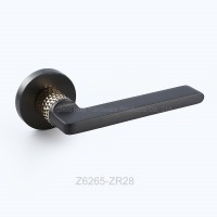 Pattern Zinc Alloy Lever Furniture Door Handle on Round Plate